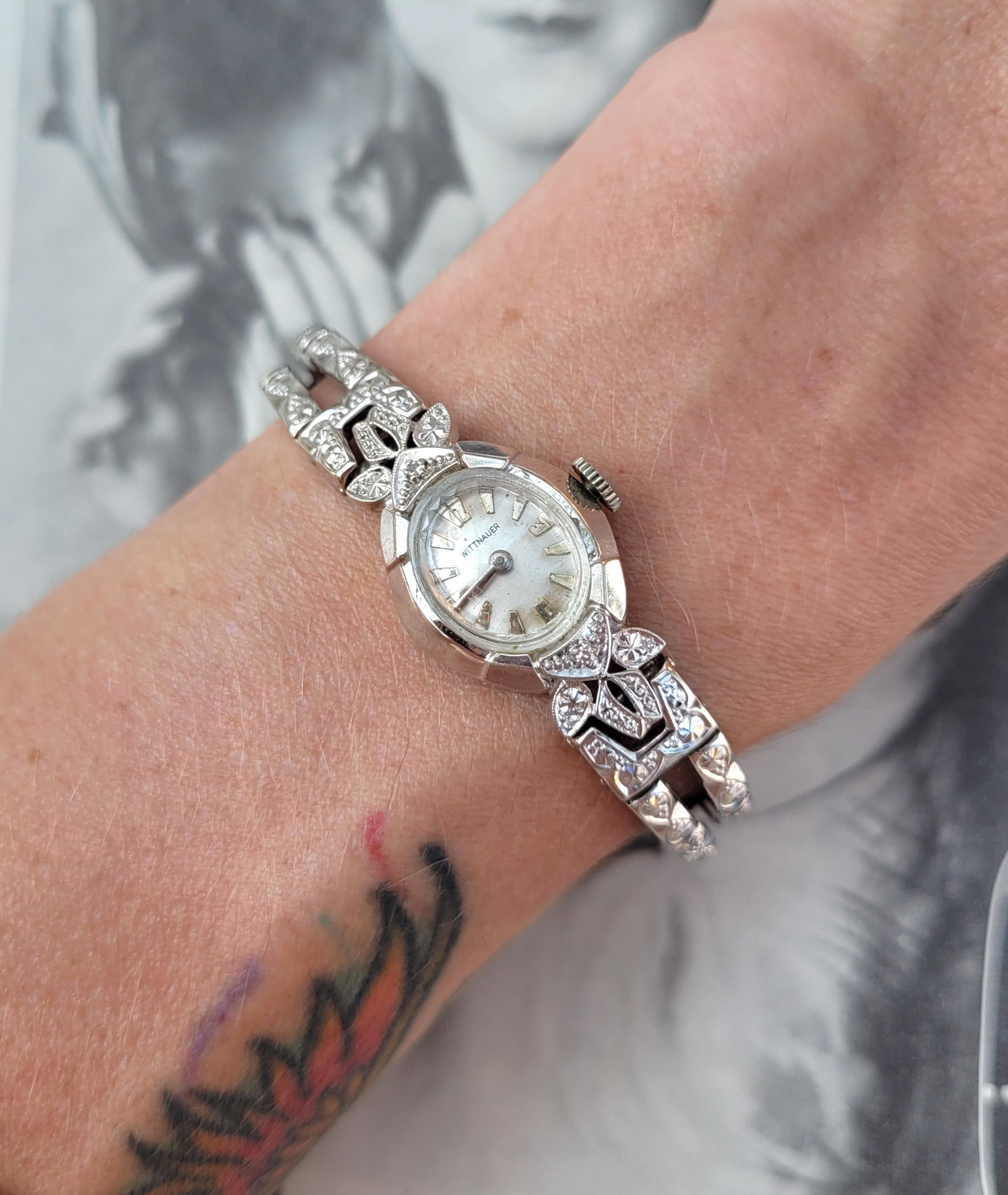 WITTNAUER☆ウィットナー☆14KWG☆ダイヤ☆美品☆手巻き☆OH/仕上済 Wittner - ビンテージ ウオッチ ウィットナー WITTNAUER 手巻きの通販