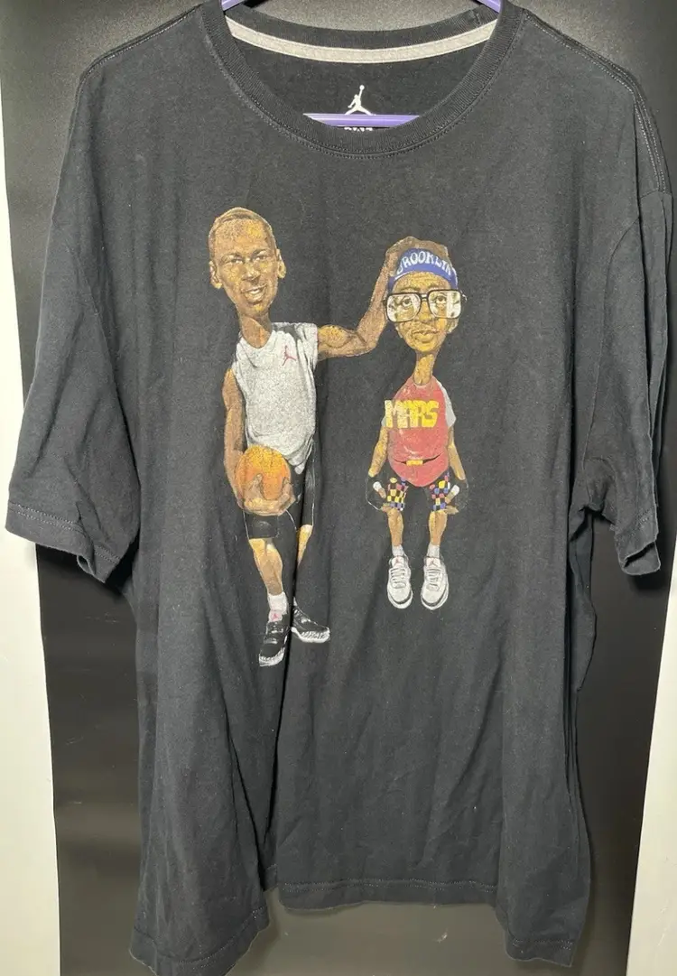 VINTAGE Jordan Brand Michael Mars Blackmon Spike Lee Cartoon Shirt Size 3XL Used