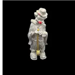 Vtg Miniature BAC Pewter Red Nose & Mouth Hobo Clown Figurine 2”