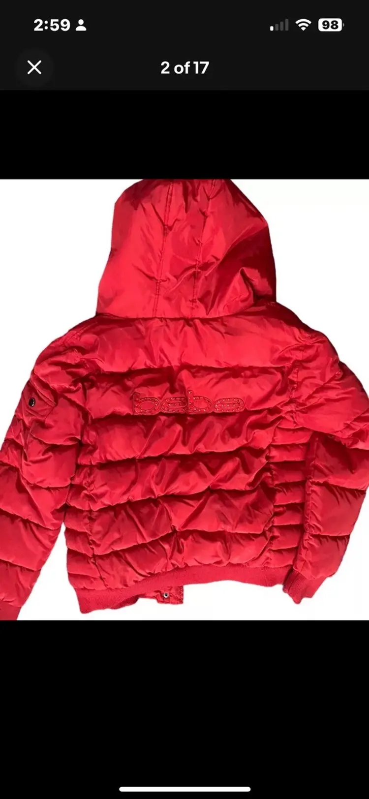 Bebe Long Puffer With Furry Hood
