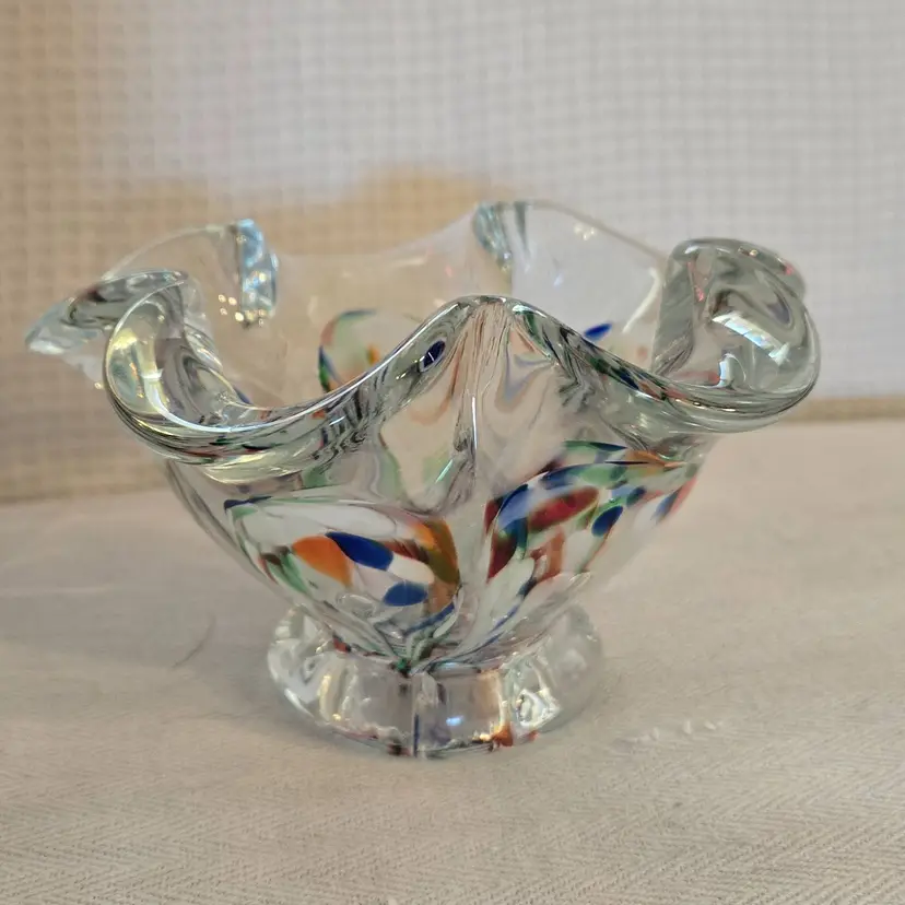 Vintage Handblown Zimmerman Art Glass Paperweight or Bowl