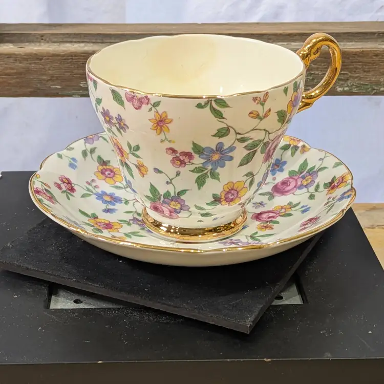 REGENCY Cup & Saucer Chintz Pattern England Fine Bone China