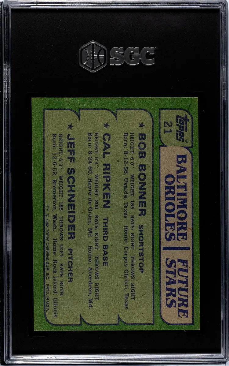 1982 Topps #21 Cal Ripken Jr. SGC 6