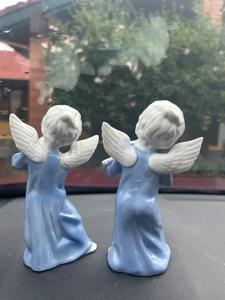 Musical Angel Figurines-vintage Porcelain-set of 2
