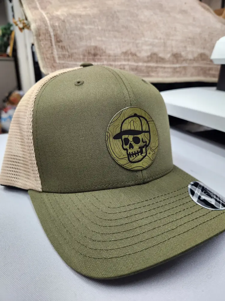 #01 TI topo skull olive on 110