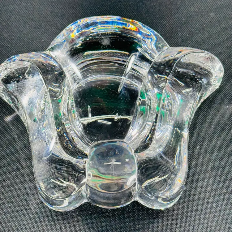 Signed Orrefors Fleur Crystal Bowl