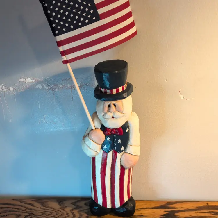 Eddie Walker Uncle Sam w/USA Flag 4th of July Independence Day Patriotic Midwest