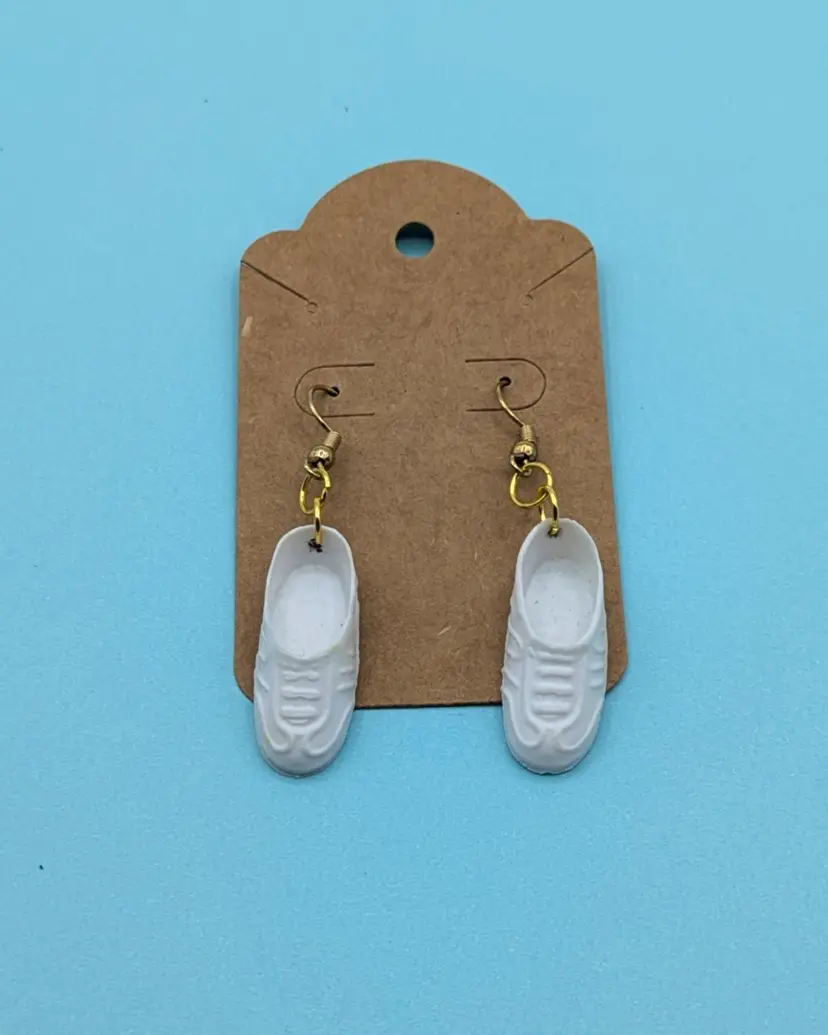 Simple White Barbie Doll Sneaker Earrings