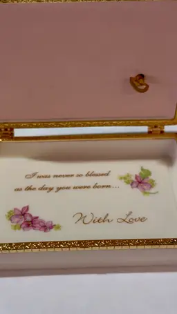 Ardleigh Elliott “Dear Daughter” Porcelain Gilded Music Box “You Are The Sunshine of My Life” Letters From Home Collection Limited Edition No H0906 (2005)