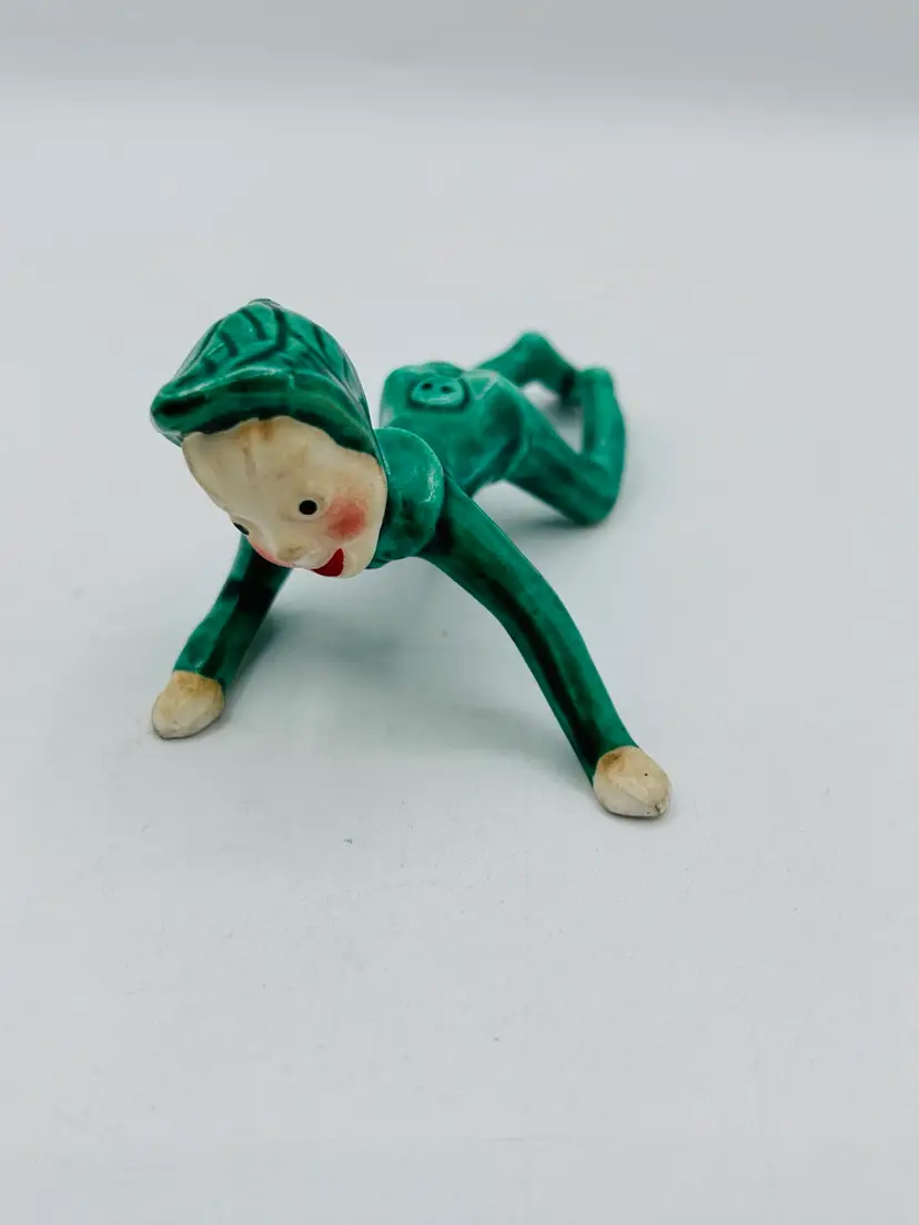 Vintage PIXIE ELF Ceramic Pottery Figurine Crawling