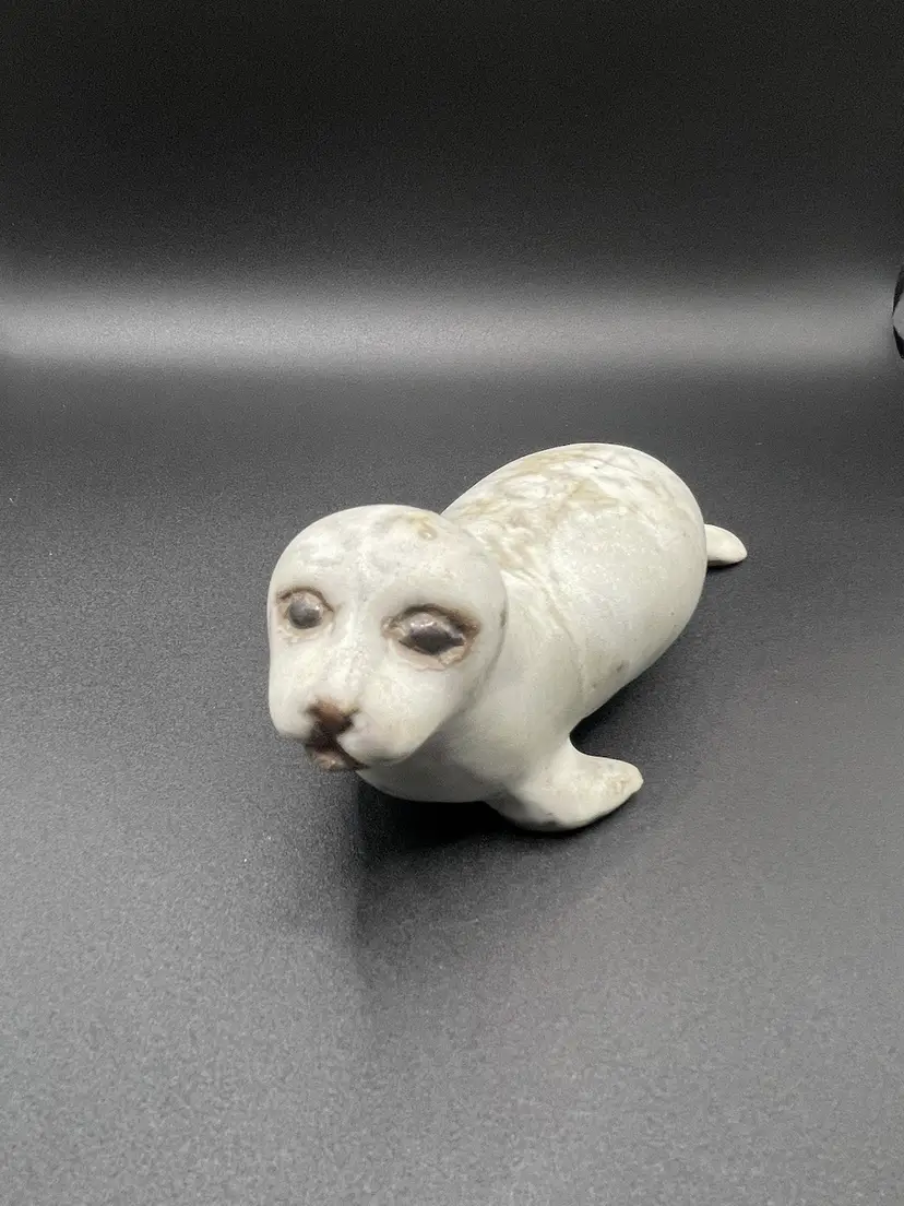 Signed, Vintage Andersen Design Pottery Baby Harbor Seal Figurine