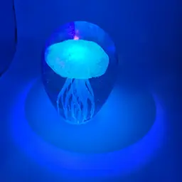 Art Glass Paperweight  jellyfish Glows Estate find