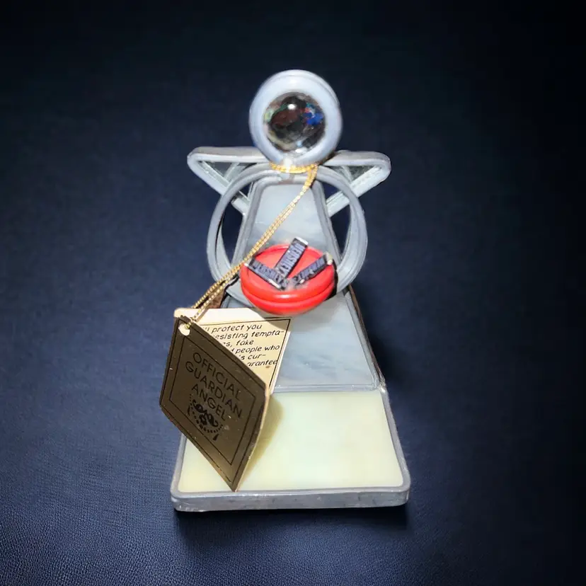 Guardian Angel For Chocoholics Stained Glass 4” Figurine Rare St Bittersweet