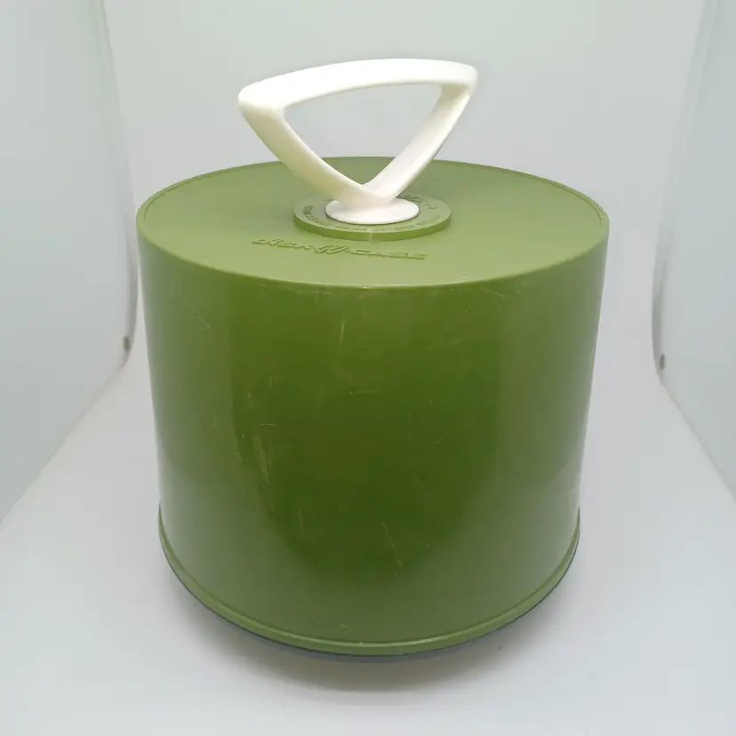 Vintage 45 rpm DISK-GO-CASE Record Holder/Tote - Green With White Handle