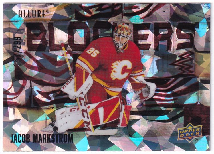 2022-23 Upper Deck Allure Blockers Red #BL1 Jacob Markstrom Calgary Flames Hockey Card