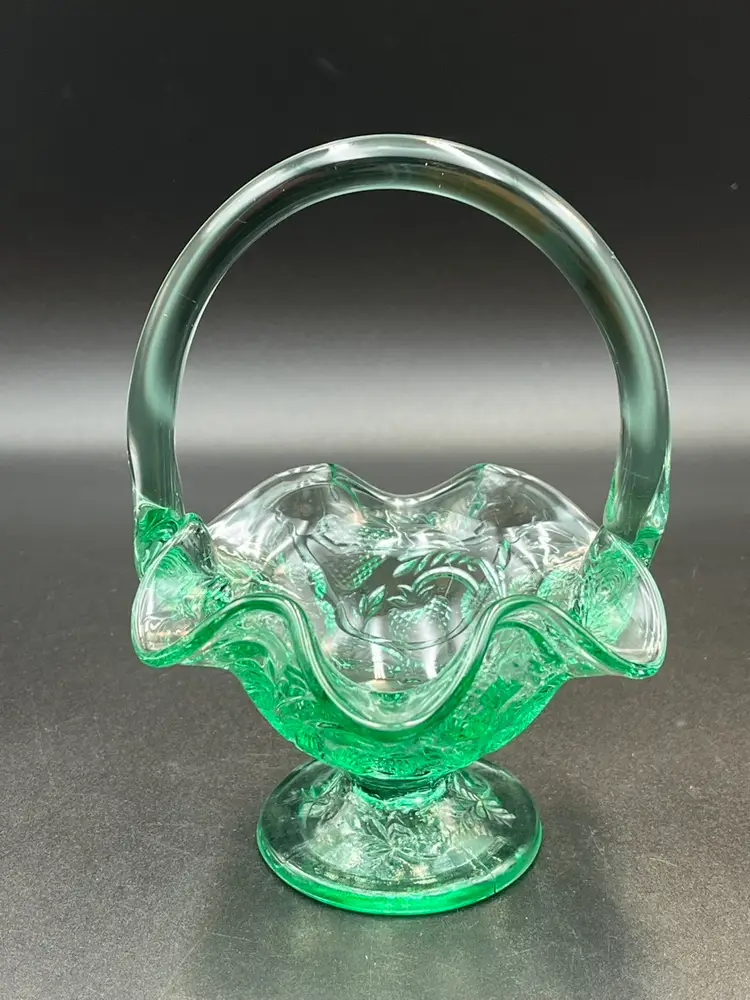 Vintage Fenton Strawberry Ruffled Basket