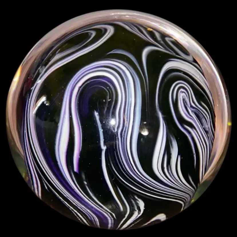 #09- Vintage Signed Paperweight - Multi-colored