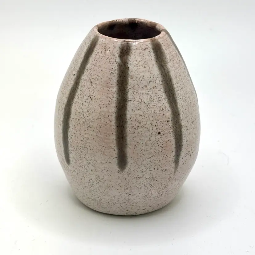 MCM Style Studio Pottery Bud Vase Gourd Shape 3” Signed