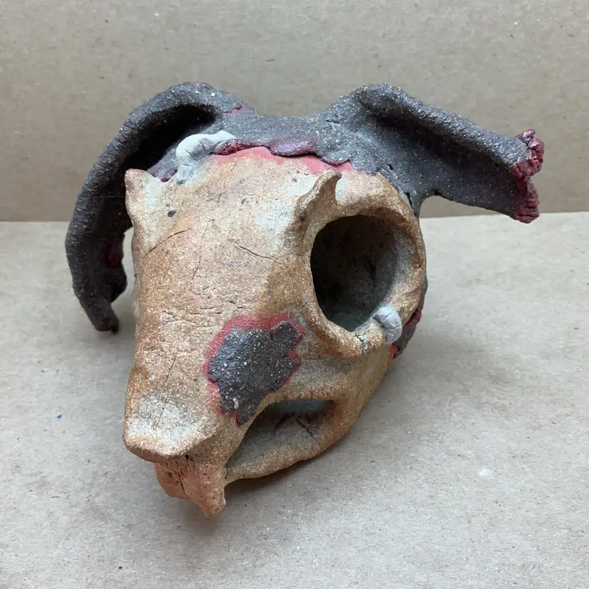 ODD Studio Art Pottery Animal Skull Halloween 5.5” x 3.5”