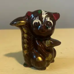 Vintage Red ware Glazed Squirrel