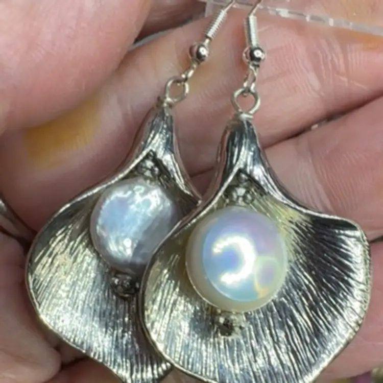 Lily Flower Pierced Earrings 2.5” Including Wires