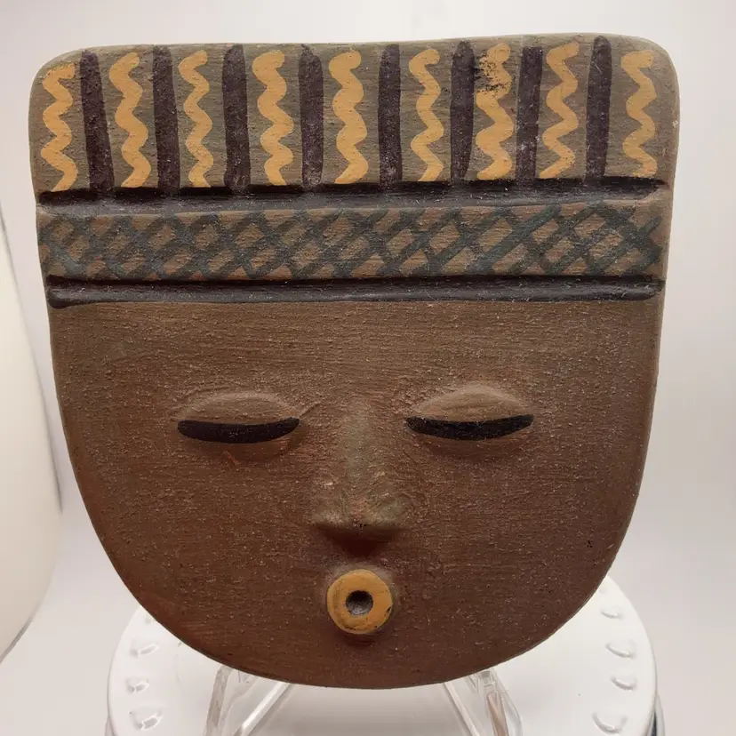 Seminario Ceramicas Peru Pottery Face Mask Wall Art 4" x 4"