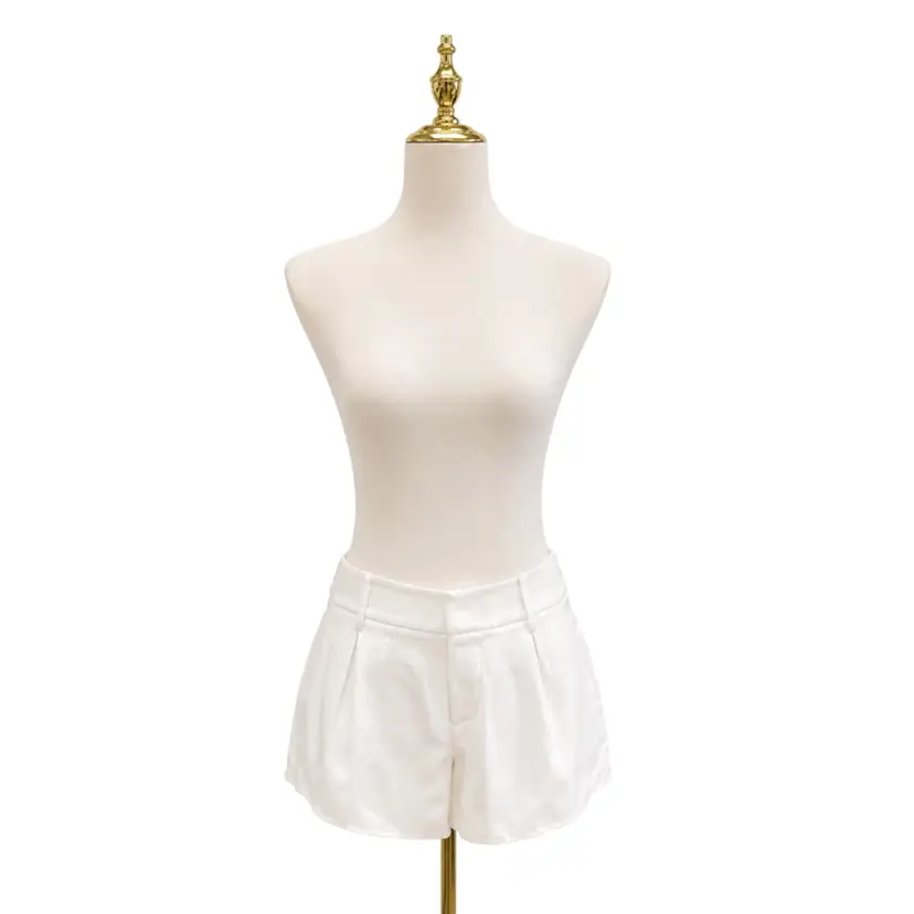 Alice + Olivia White Silk Shorts Sz 2