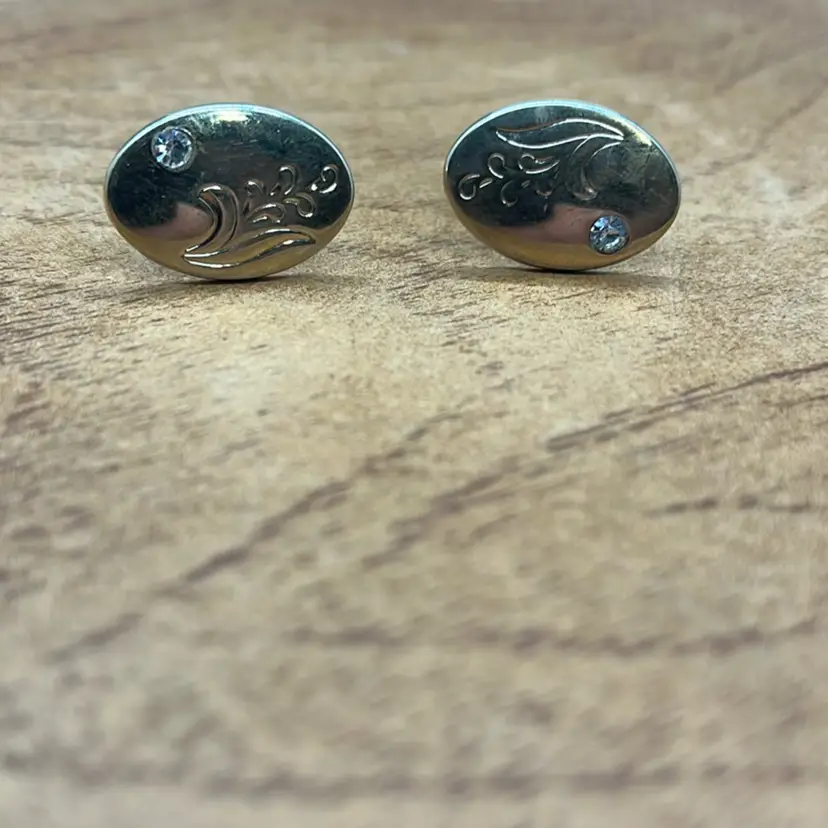 Vintage Gold-Tone Oval Cufflinks