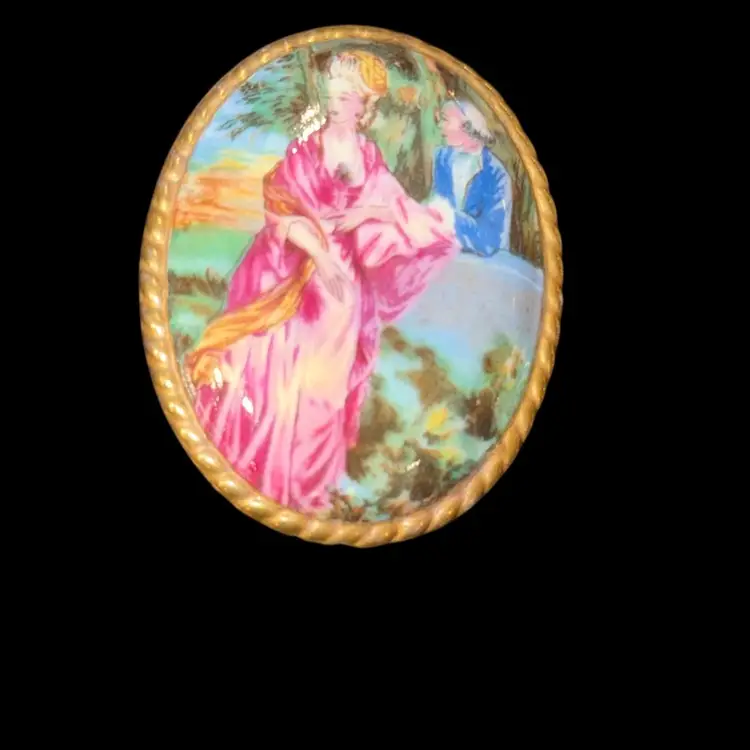 Aynsley bone china handpainted Brooch/pin. Made in England