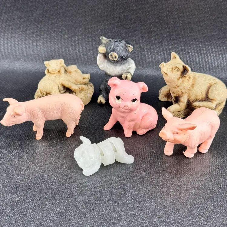 Hog Heaven Collection🐷 - Set of 7 Miniature Pig Figurines