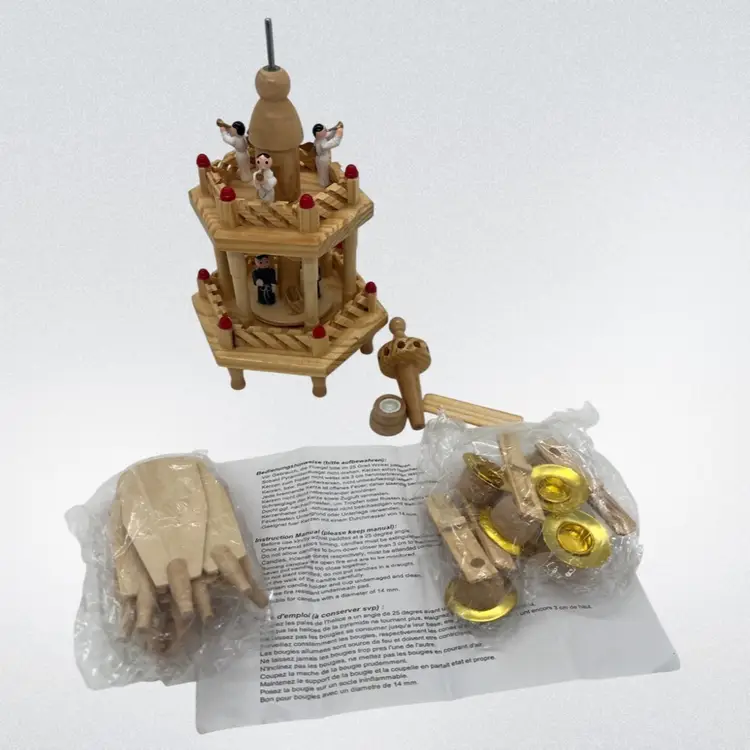 German Weihnachts Pyramide 2 Tier Nativity Scene OBC Kunsthandwerk 261208 NIB