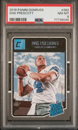 #362 Dak Prescott 2016 Panini Donruss PSA 8