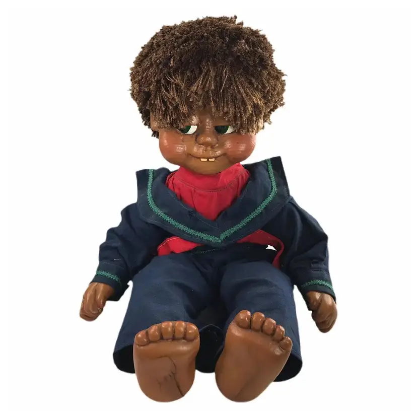 Wooden Doll Vintage Naber Kids Walter 1988 Signed 17" Brown Hair Collectible