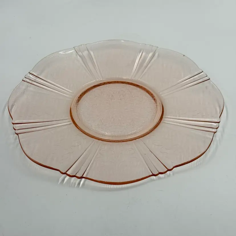 Pink Depression Glass Vintage 12” Platter American Sweetheart Macbeth Evans