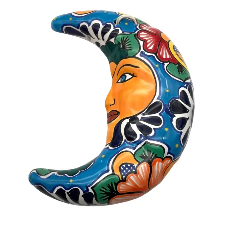 BIN - Talavera Pottery Hanging Moon 10” Mexico