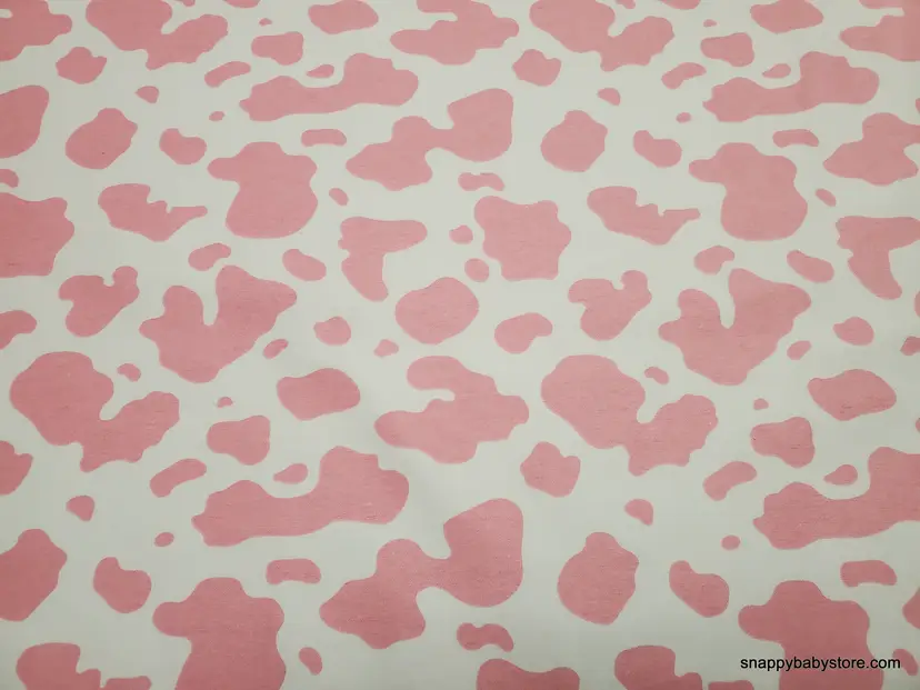 Cow Print Pink Flannel Fabric Remnant - 100% Cotton - Choose Size - Soft Craft & Quilting Fabric