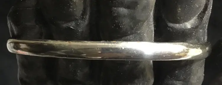 Sterling silver bangle bracelet, Mexico, no embellishments, sz 8, 12.2 g