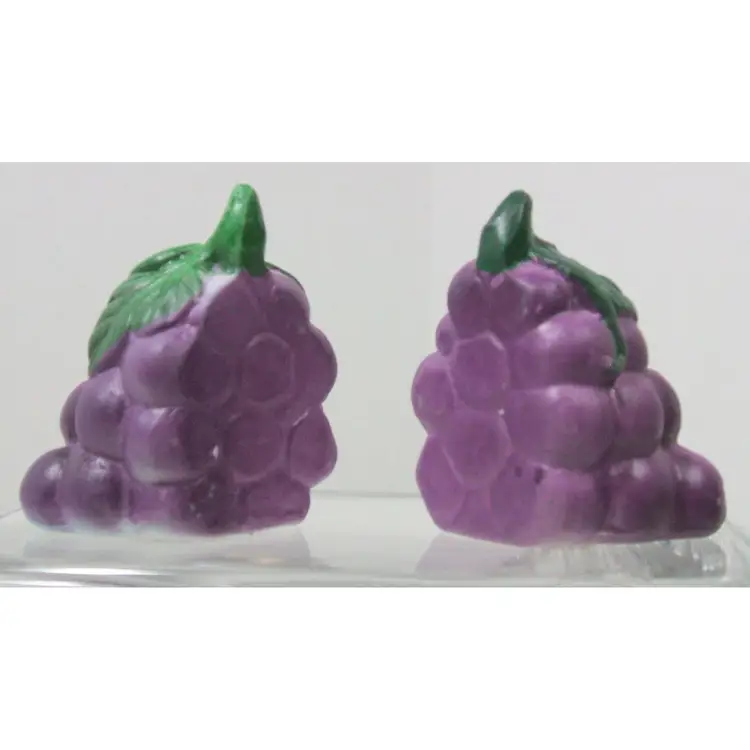 Vintage Grape Clusters Salt & Pepper Shakers Purple Ceramic with Stoppers