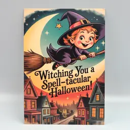 Cute Witchy Postcard Halloween 4”x6”