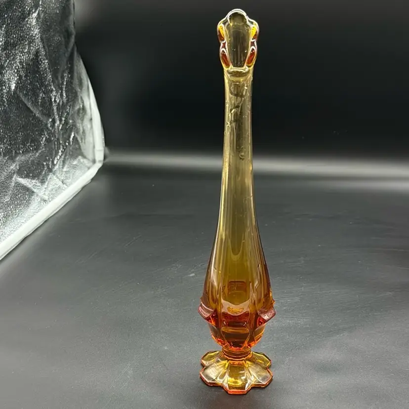 Vintage Fenton amber vase