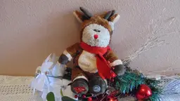 Pre-Owned 28th addition 2003 Starbucks Barista Bear collection "Rudolph the Red nose reindeer" Bear.