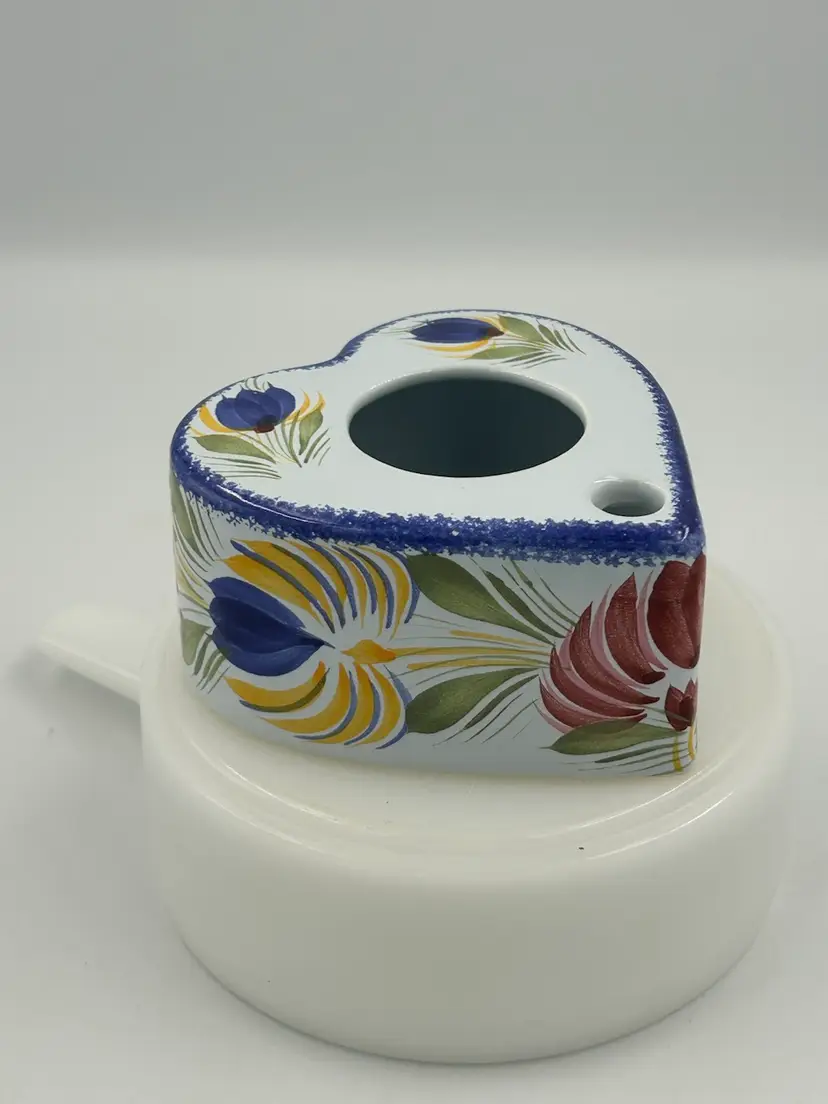 Vintage Quimper Henroit France Inkwell And Pen Stand