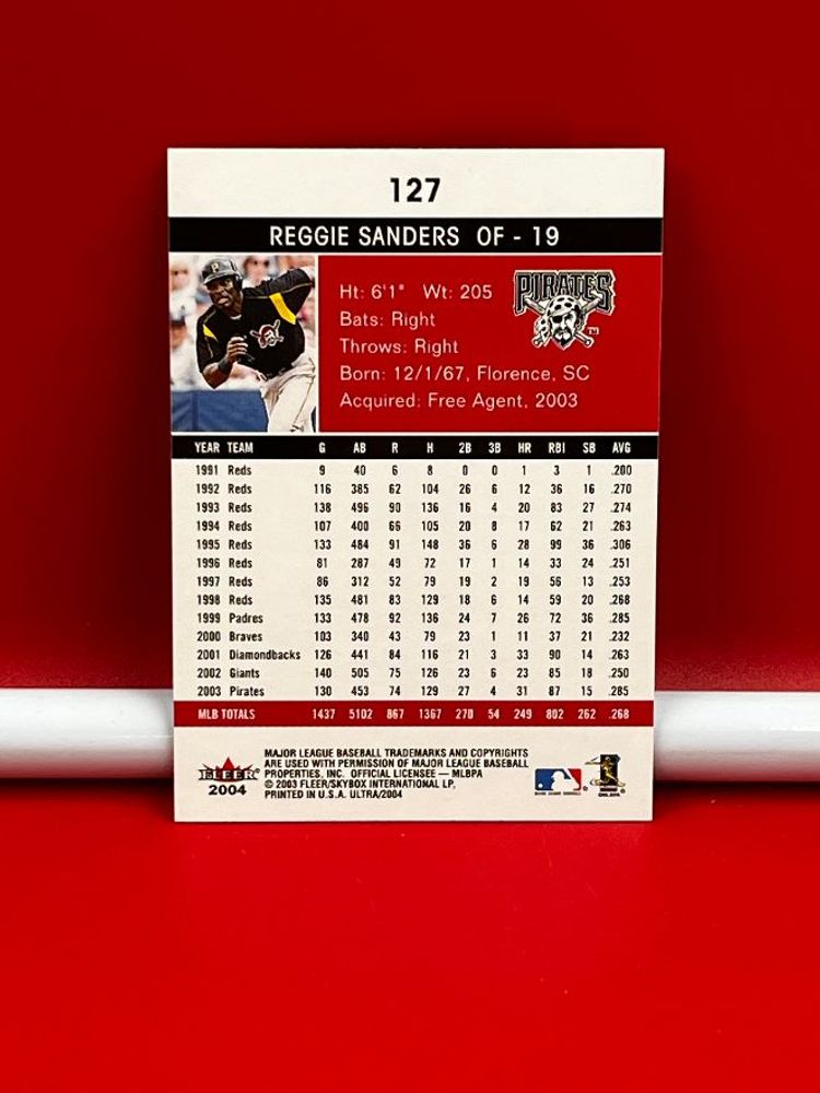 2003 Fleer Ultra Collector Baseball Trading Card Pirates Reggie Sanders #127