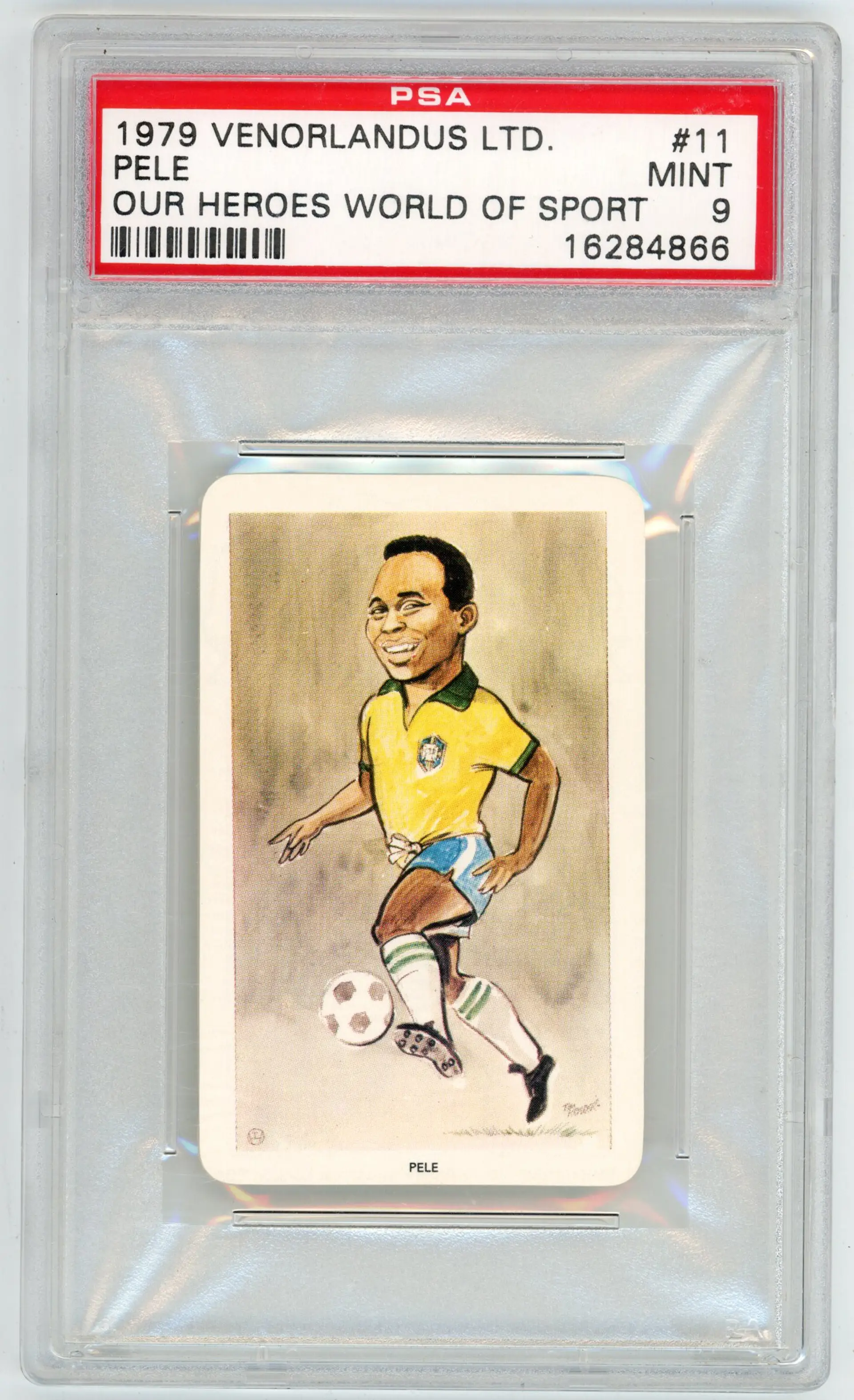 1979 Venorlandus LTD. PELE Flik-Cards #11 Our Heroes World of Sport PSA 9 MINT
