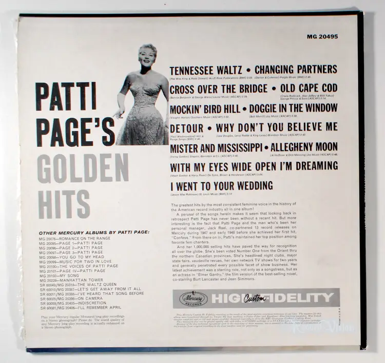 Patti Page - Golden Hits (1960) Vinyl LP • Best of, Greatest, Tennessee Waltz