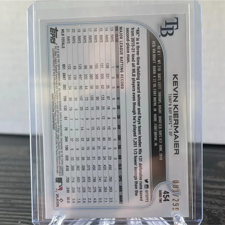 2022 Topps Chrome Kevin Kiermaier Orange Foil 81/299