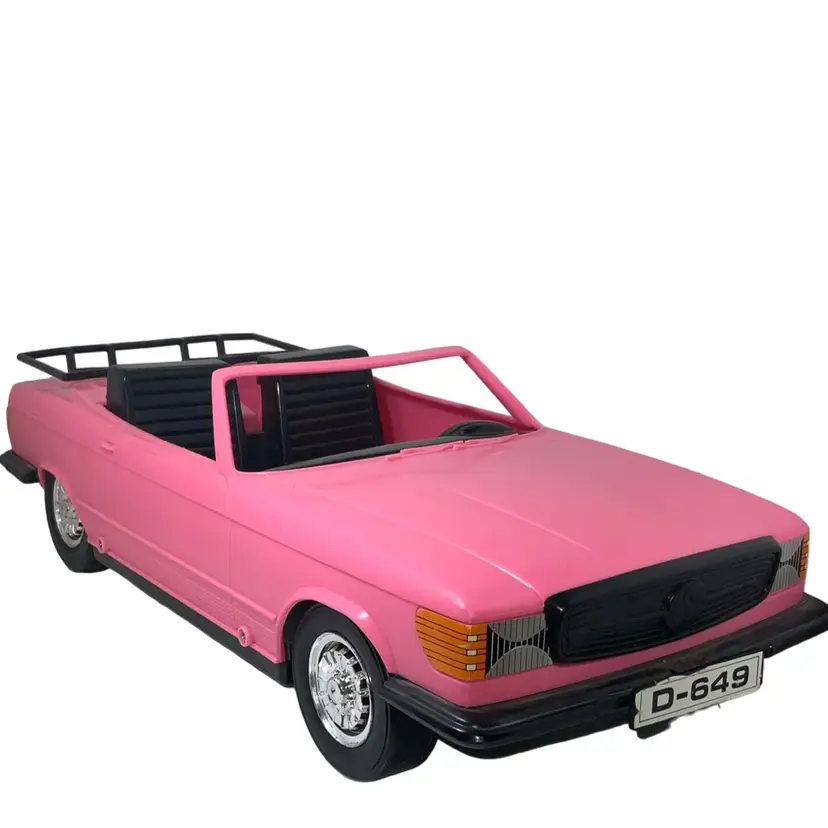 Pink Toy Convertible Car  Vintage 1983 Meritus D649 Barbie Doll Pink Mercedes Benz Convertible