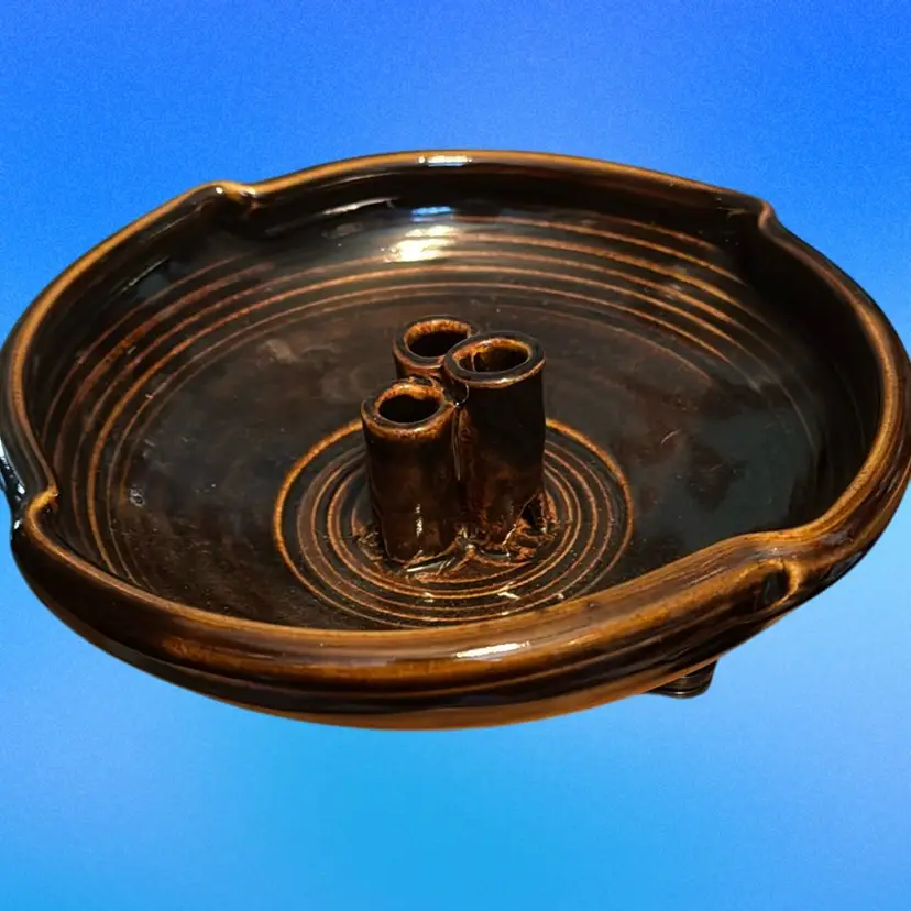 Signed Studio Pottery Flower Frog