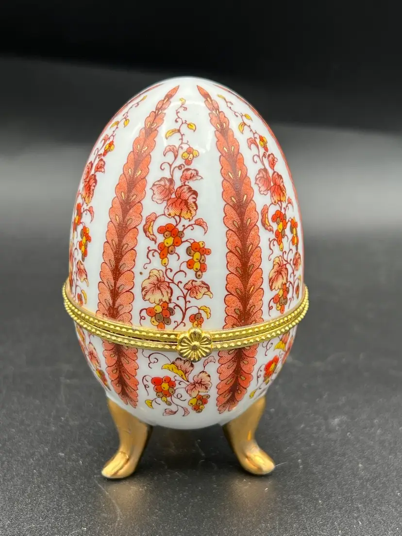 057. Porcelain Egg Painted Trinket Box