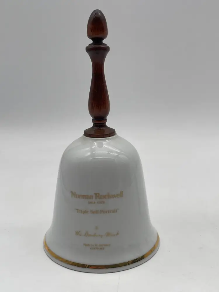 Vintage Danbury Mint Norman Rockwell “Triple Self Portrait” Collectible Bell